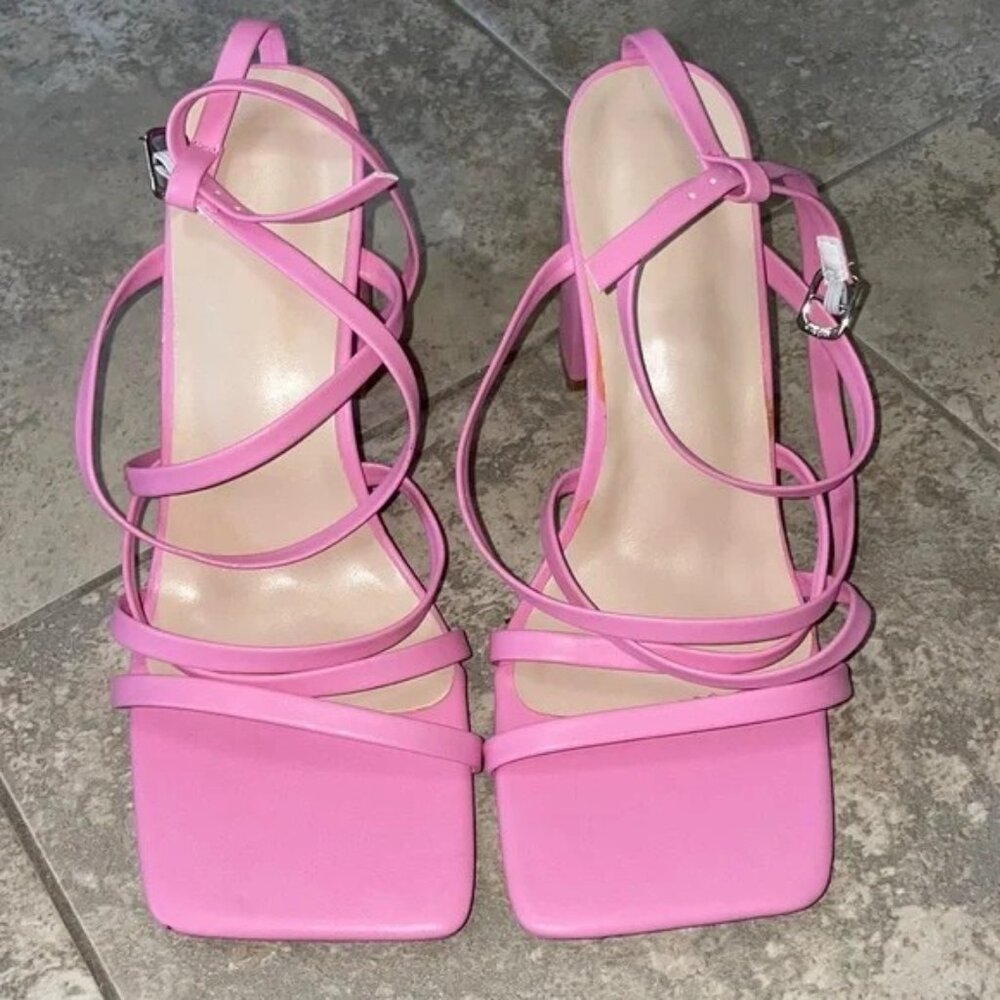 Strappy Pink Sandal Style Heels